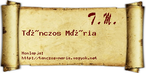 Tánczos Mária névjegykártya