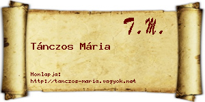 Tánczos Mária névjegykártya