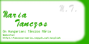 maria tanczos business card