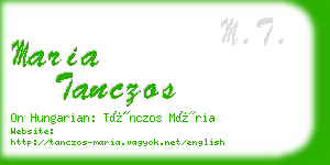 maria tanczos business card